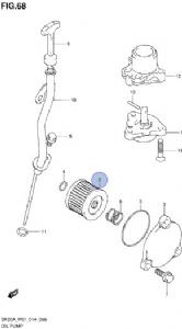 Suzuki oil filter DF15A/DF20A 16510-45H10-000 (click for enlarged image)